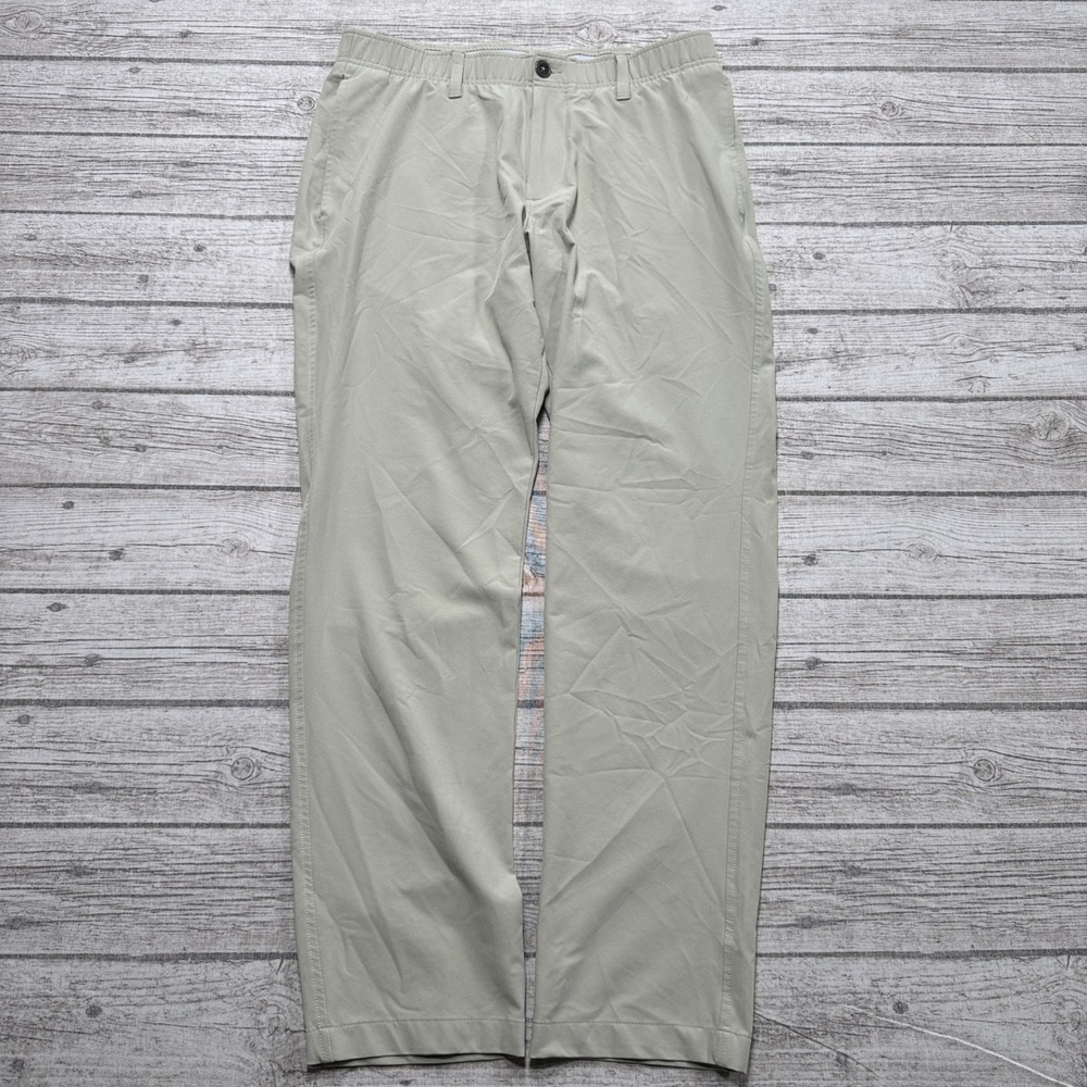 Under Armour Golf Pants Men's 34x30 Beige Straight Leg Stretch Athletic Training